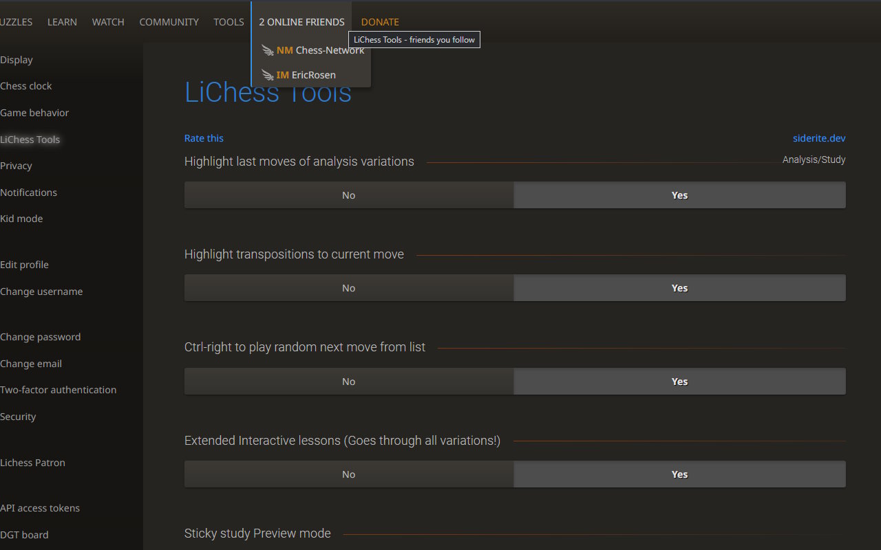 Options are now in the lichess Preferences