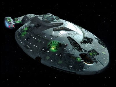 The Voyager ship, with Borg alterations