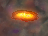 Two black holes, merging