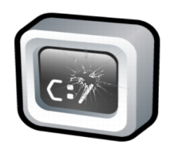 Cracked command line screen 3D